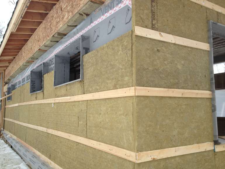 Rock wool mineral wool rigid exterior insulation panels which have a high embodied carbon figure