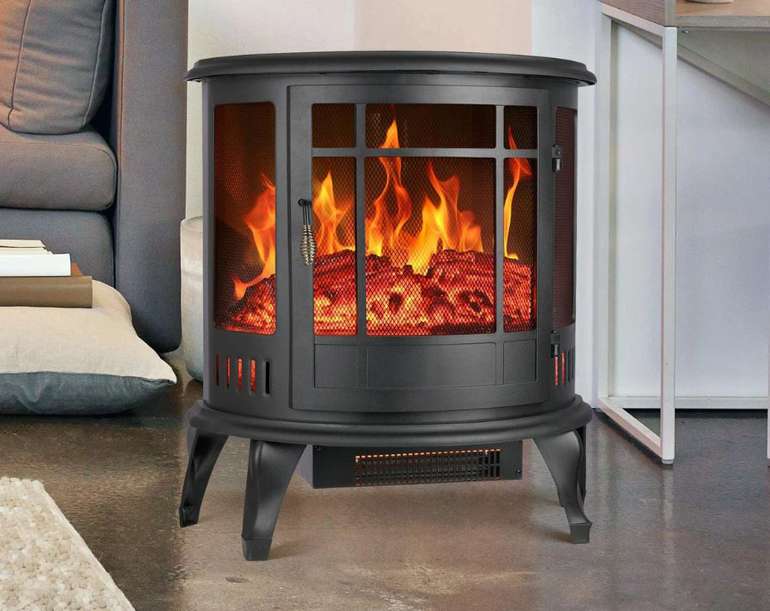 plug in free standing electric fireplace space  heater