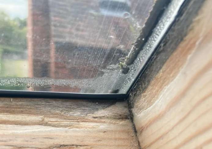 Condensation damages skylights like Velux window water rot
