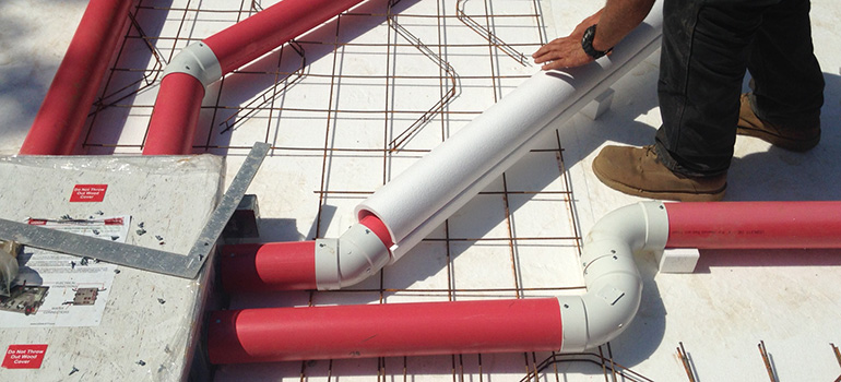 Air heated radiant floors