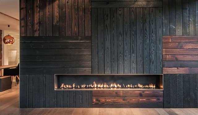 Shou sugi ban carbonized wood