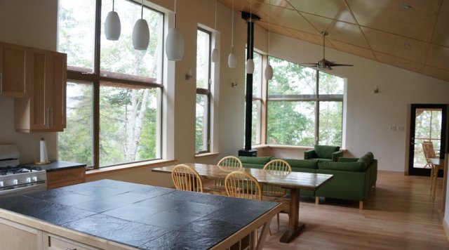 Off grid, passively heated and cooled house in the Gatineau Hills, Quebec