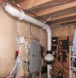 Active radon stack